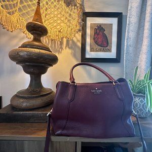 Maroon Kate Spade New York Leather Handle Bag with Strap (MSRP $390)